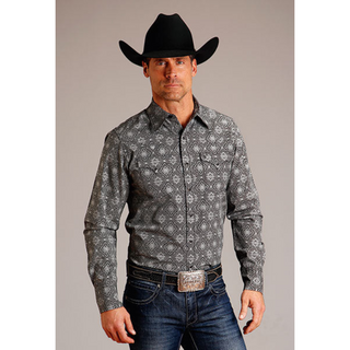 Stetson Men's Medallion Print Long Sleeve Snap Western Shirt