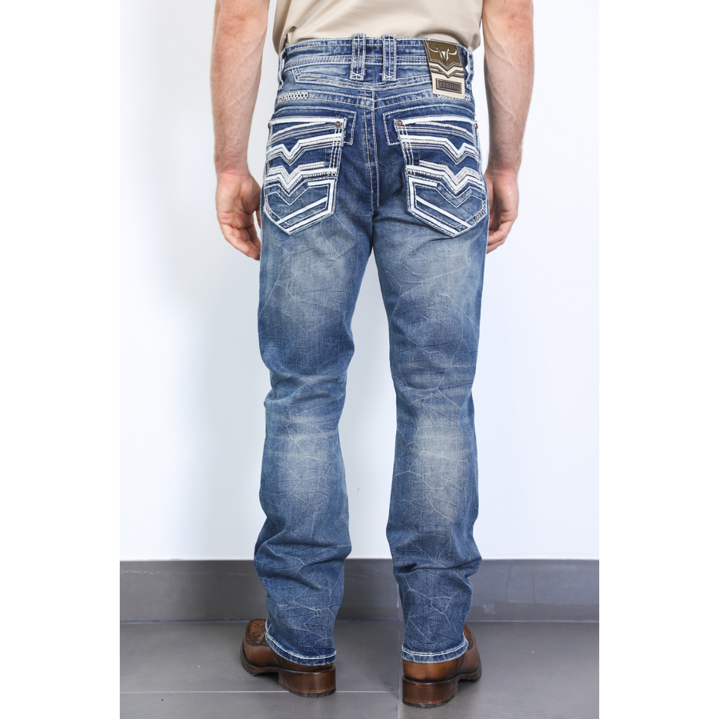 Platini Holt Men's Blue Slim Boot Cut Jeans – MexWest