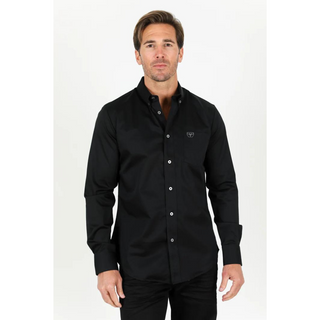 Platini Men's Modern Fit Black Dress Shirt