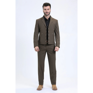 Platini Men's Western Sport Suit - Brown