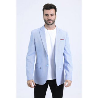 Platini Men's Modern Fit Blazer - Blue