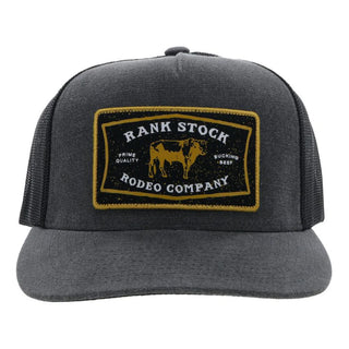 "Rank Stock" Hooey Hat Charcoal with Black/Gold Patch