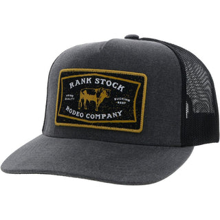 "Rank Stock" Hooey Hat Charcoal with Black/Gold Patch