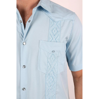 Men's Modern Light Blue GUAYABERA Shirt