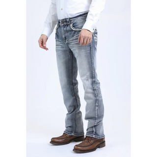 Platini Holt Men's Blue Slim Boot Cut Jeans