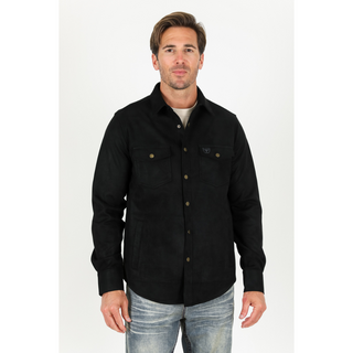 Men's Faux Suede Overshirt - Black