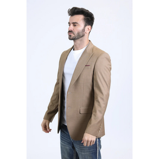 Platini Men's Modern Fit Blazer - Brown