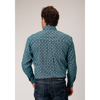 Roper Men's Lattice Medallion Print Long Sleeve Shirt