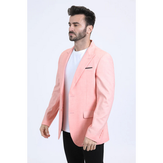 Platini Men's Modern Fit Blazer - Peach