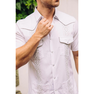 Men's Modern White GUAYABERA Shirt