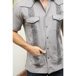 Men's Modern Grey GUAYABERA Shirt