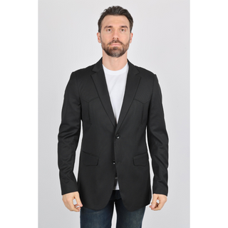 Platini Men's Black Western Sport Coat w/ Elbow Patch - Black