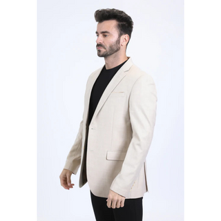 Platini Men's Modern Fit Blazer - Beige