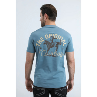 Platini Men’s Modern Fit Cotton Stretch T-Shirt - Blue