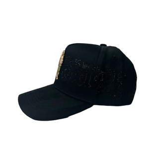 San Judas W/ Black Rhinestones Hat - Black