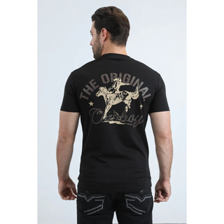 Platini Men’s Modern Fit Cotton Stretch T-Shirt - Black
