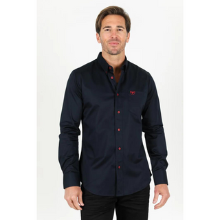 Platini Men's Modern Fit Navy Dress Shirt