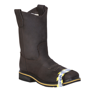 Establo Men’s Rodeo Boot - Crazy Leather Chocolate with Steel Toe  41545