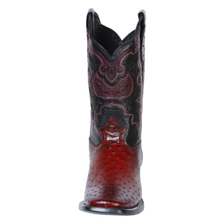 El General Rodeo Boot - Printed Avestruz Burgundy