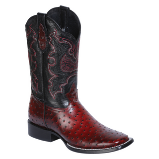 El General Rodeo Boot - Printed Avestruz Burgundy
