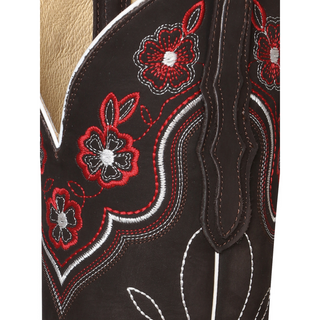 El General Womens Rodeo Boot- Suede Dark Brown