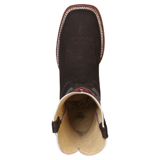 El General Womens Rodeo Boot- Suede Dark Brown