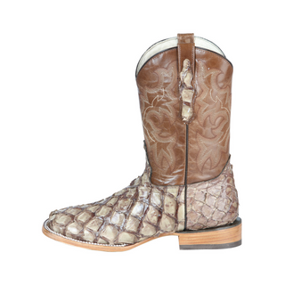 El General Men's Exotic Monster Fish Rodeo Boots - Cream