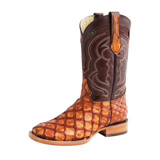 El General Men's Exotic Monster Fish Rodeo Boots - Honey