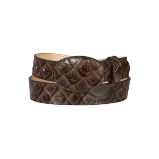 Brown embossed belt. Premium western-style men’s belt