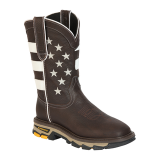 Brown boot with American flag design