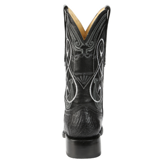 El General Men's Exotic Ostrich Leg Cowboy Boots - Black