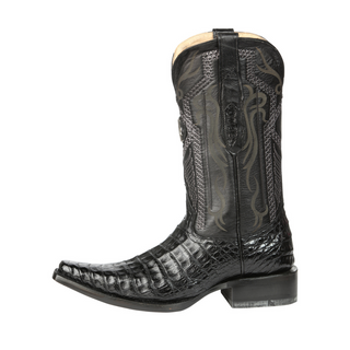 El General Men's Exotic Caiman Belly Cowboy Boots - Black