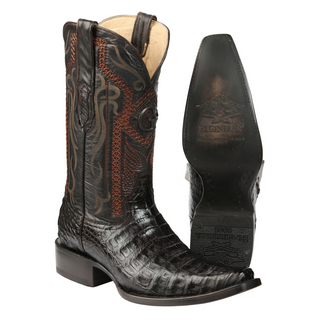 El General Men's Exotic Caiman Belly Cowboy Boots - Brown
