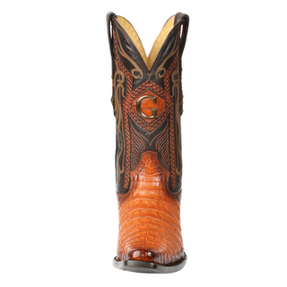 El General Men's Exotic Caiman Belly Cowboy Boots - Cognac