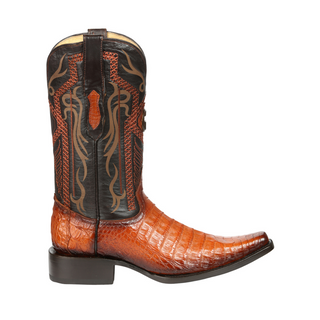 El General Men's Exotic Caiman Belly Cowboy Boots - Cognac