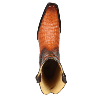 El General Men's Exotic Caiman Belly Cowboy Boots - Cognac