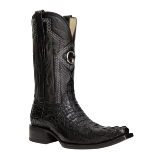 El General Men's Exotic Caiman Nuca Cowboy Boots - Black