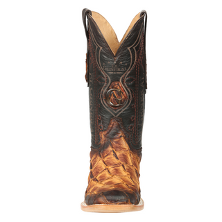 El General Men's Exotic Monster Fish Rodeo Cowboy Boots - Cognac