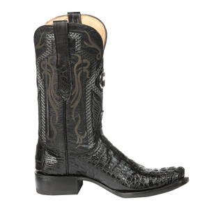 El General Men's Exotic Caiman Nuca Cowboy Boots - Black