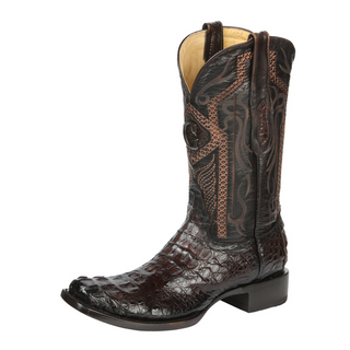 El General Men's Exotic Caiman Nuca Cowboy Boots - Brown