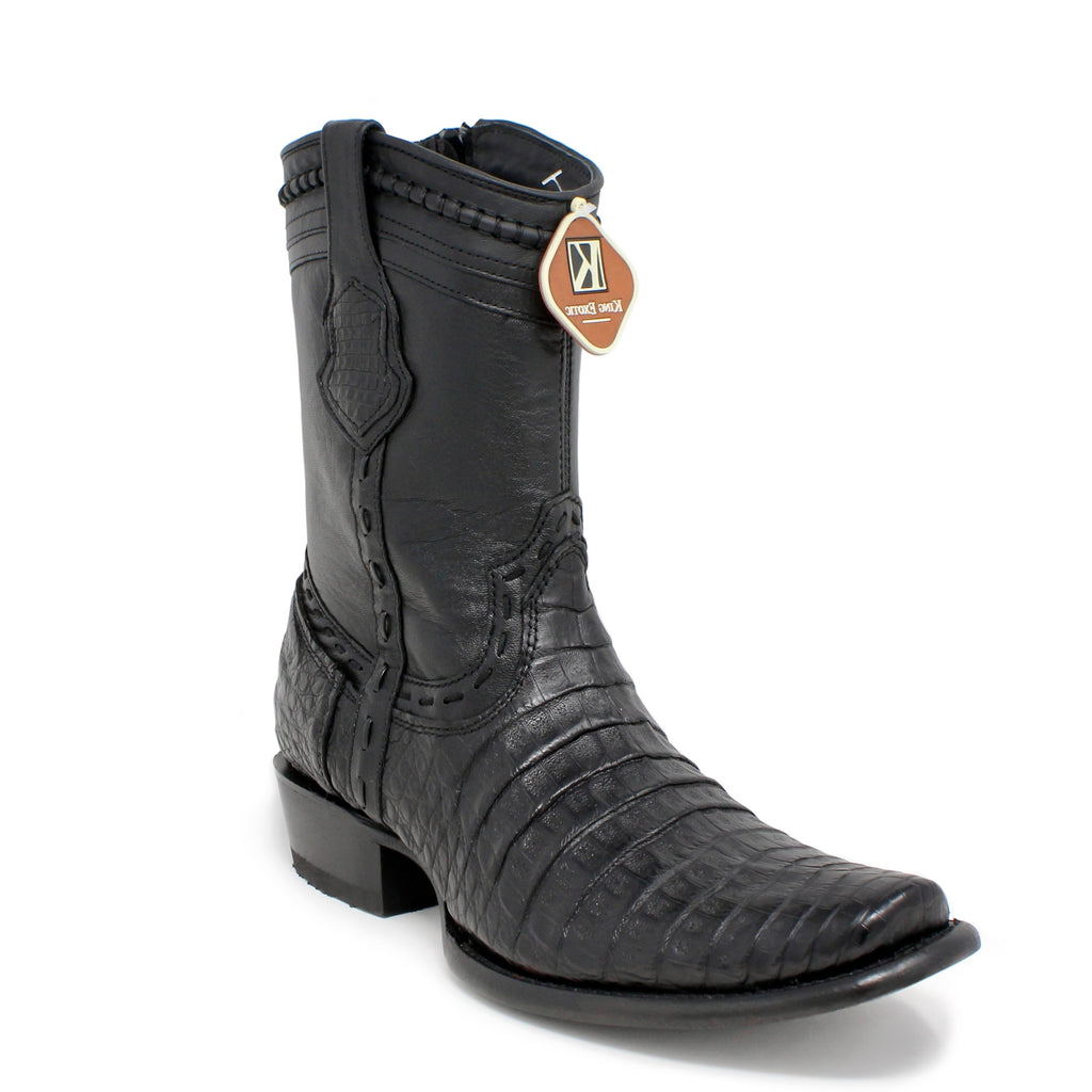 Men's King Exotic Caiman Belly Boots With Deer Dubai Toe Handcrafted Black (479F8205) main image 1