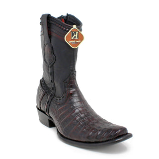 King Exotic Dubai Caiman Belly Cowboy Boot - Black Cherry