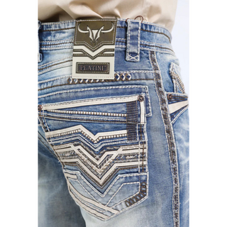 Platini Holt Men's Light Blue Slim Boot Cut Jeans