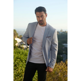 Platini Men's Modern Fit Blazer - Blue