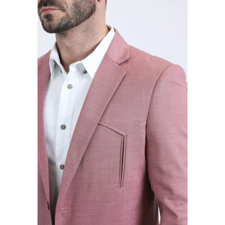 Platini Men's Double Button Western Blazer - Salmon
