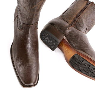 Pair of Genuine Deer boots feature a rich full-grain leather finish paired with beautiful detailing