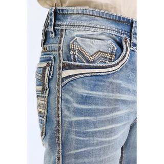 Platini Holt Men's Light Blue Slim Boot Cut Jeans