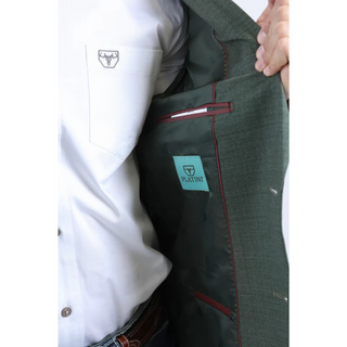 Platini Men's Double Button Western Blazer - Green