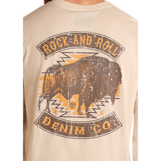 Rock & Roll Denim Buffalo Long Sleeve Graphic T-Shirt - Natural