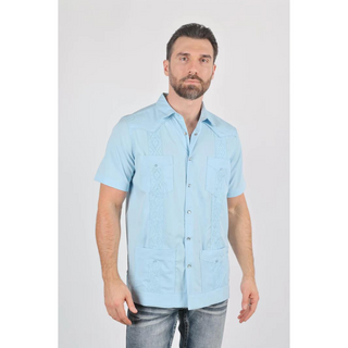 Men's Modern Light Blue GUAYABERA Shirt